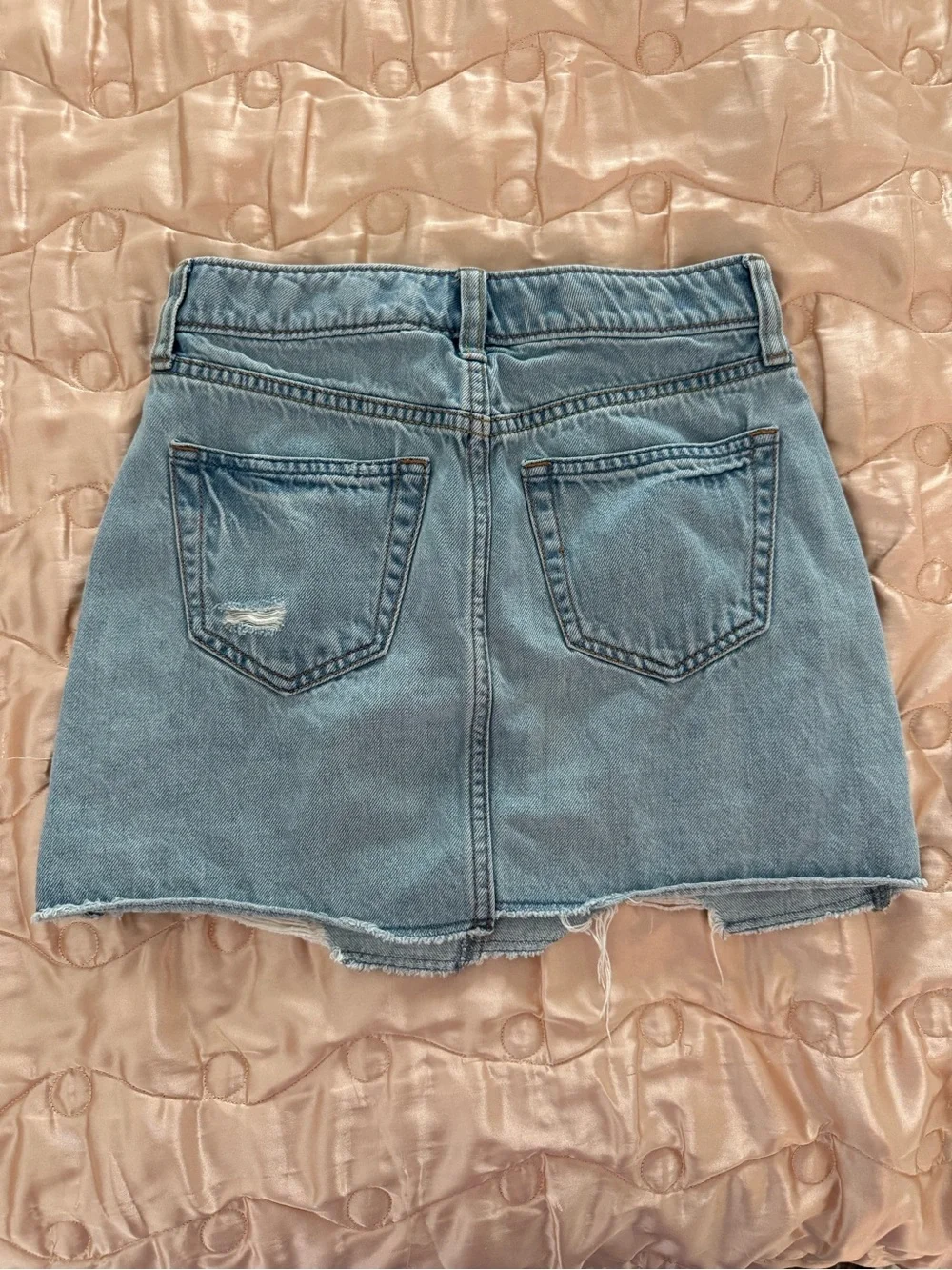 GAP Light Blue Distressed Denim Mini Skirt Kids Size 10